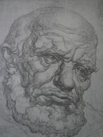 Typische ets Edmond Van Dooren Bebaarde man, Antiek en Kunst, Kunst | Etsen en Gravures, Ophalen of Verzenden