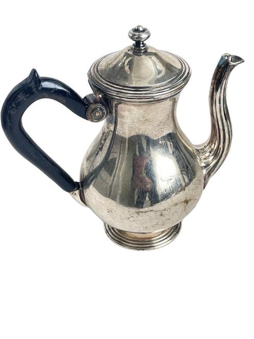 Christofle verzilverde theepot met monogram, Antiek en Kunst, Antiek | Zilver en Goud, Zilver, Ophalen of Verzenden