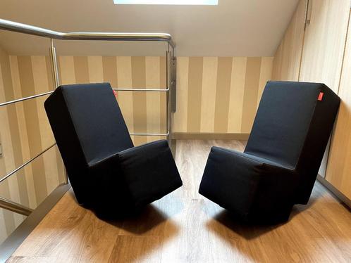 2 sièges design noirs, Maison & Meubles, Canapés | Salons, Comme neuf, Banc droit, Une personne, Moins de 150 cm, Moins de 75 cm