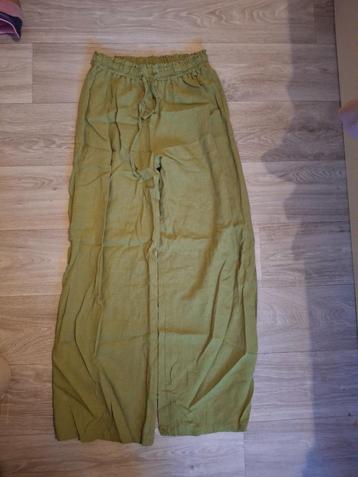 linnen broek S in nieuwstaat (ev + topje), Enlèvement ou Envoi, Comme neuf, Taille 36 (S), Longs