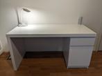 Bureau wit Ikea Malm 140 x 65 cm, Gebruikt, Ophalen, Bureau