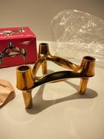 BMF Nagel vintage design kandelaar metaal goudkleurig, Verzamelen, Ophalen of Verzenden