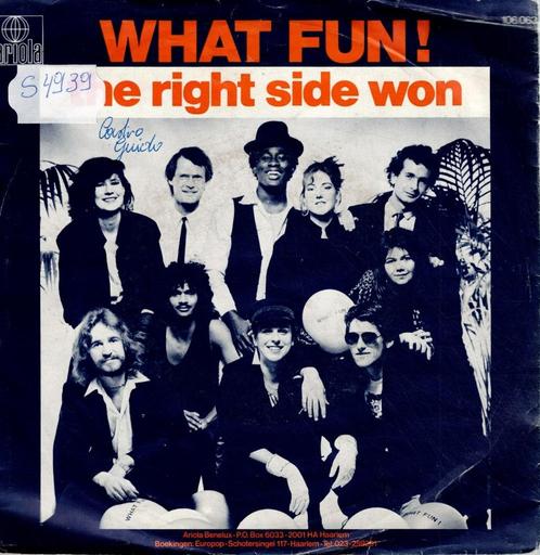 Vinyl, 7"   /   What Fun! – The Right Side Won, CD & DVD, Vinyles | Autres Vinyles, Autres formats, Enlèvement ou Envoi