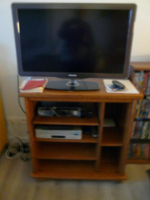 TV-audio meubel in vol hout kleur eik., Maison & Meubles, Armoires | Mobilier de télévision, Utilisé, Moins de 100 cm, 50 à 100 cm