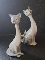 2 Vintage katten van keramiek - zeer elegant - lange nek, Ophalen of Verzenden, Zo goed als nieuw, Dier