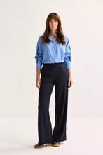 Te koop:Mooie blauwe gestreepte broek met bies Mayerline,42, Kleding | Dames, "mauerline" Amèline Navy", Ophalen, Nieuw, Maat 42/44 (L)