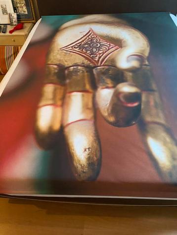Boeddhistische/Boeddha mudra (gebaar) op zijde beschikbaar voor biedingen