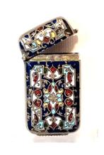 Tondeldoosje/Luciferdoosje bewerkt met emaille., Antiek en Kunst, Ophalen of Verzenden