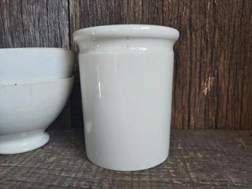 Mooie grote oude confiture / gres /aardewerken zalf pot Nimy beschikbaar voor biedingen