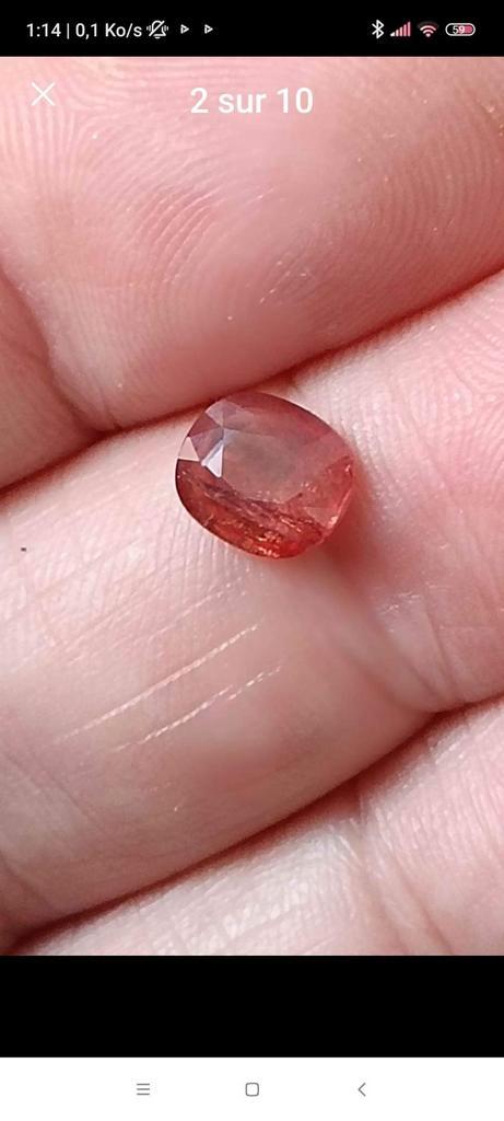 Roodoranje saffier uit Tanzania, Handtassen en Accessoires, Edelstenen, Nieuw, Ophalen of Verzenden
