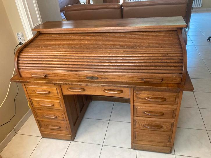 Antiek rolluik bureau +- jaren 1950, Huis en Inrichting, Kasten | Secretaires, Gebruikt, Ophalen
