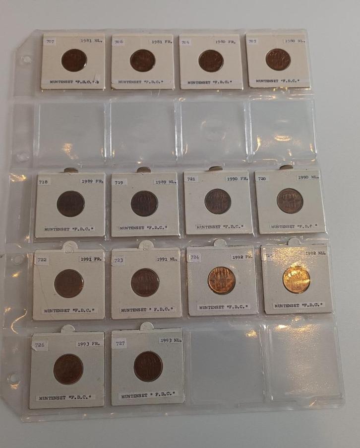 Lot 50 cent 1980 - '93, FDC - Boudewijn I, Postzegels en Munten, Munten | België, Setje, Verzenden