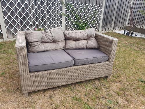 Tuinset, Tuin en Terras, Tuinsets en Loungesets, Gebruikt, Tuinset, Wicker, 4 zitplaatsen, Bank, Stoel, Ophalen