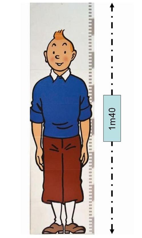 Tintin ✅ Toise pour mesurer la taille de son enfant  eo 1999, Collections, Personnages de BD, Comme neuf, Image, Affiche ou Autocollant