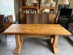 Landelijke eettafel + 6 stoelen, Huis en Inrichting, Tafels | Eettafels, Ophalen, Gebruikt, 50 tot 100 cm, Landelijk