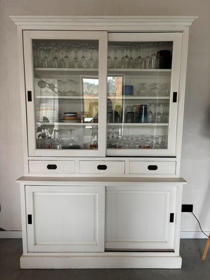 Witte eiken buffetkast, Huis en Inrichting, Kasten | Buffetkasten, Zo goed als nieuw, Ophalen