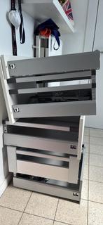 2hoge laden Hettich softclose + 2 Hettich  hoge binnen laden, Ophalen, Nieuw, IJzer, Schuif of Grendel