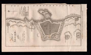 KAART KAART ALGER 1784 DE BAAI VAN ALGIERS EN DELEN DIE GREN beschikbaar voor biedingen