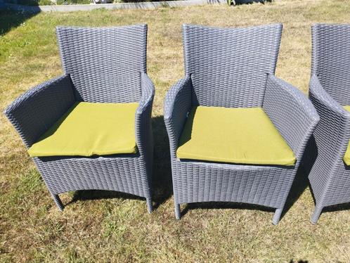 6 tuinstoelen met kussens, Tuin en Terras, Tuinsets en Loungesets, Zo goed als nieuw, Ophalen