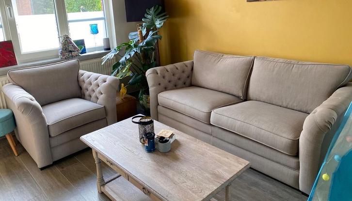 Landelijke zitkamer, Maison & Meubles, Canapés | Coins salons complets, Comme neuf, Enlèvement