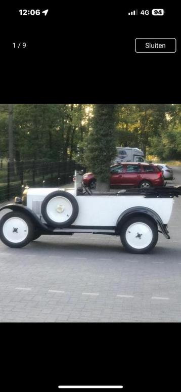 Mooie oldtimer van 1924 te koop, Autos, Oldtimers & Ancêtres, Cuir, Achat, Boîte manuelle, Noir
