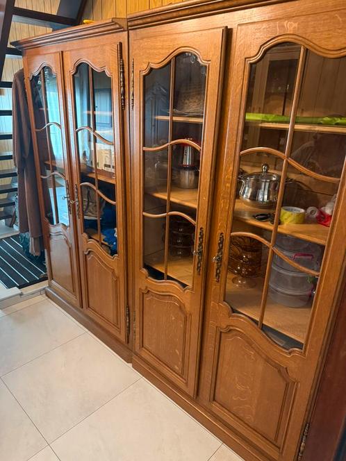 Ensemble de 3 armoires en chene, Huis en Inrichting, Kasten | Vitrinekasten, Zo goed als nieuw, Eikenhout, Ophalen