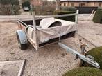 Aanhangwagen enkelas met bache/dekzeil, Auto diversen, Aanhangers en Bagagewagens, Ophalen, Gebruikt