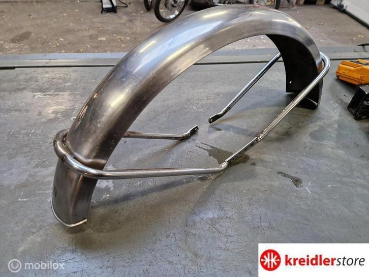 Kreidler voorspatbord RVS origineel met beugels, Fietsen en Brommers, Brommeronderdelen | Kreidler, Gebruikt, Ophalen of Verzenden