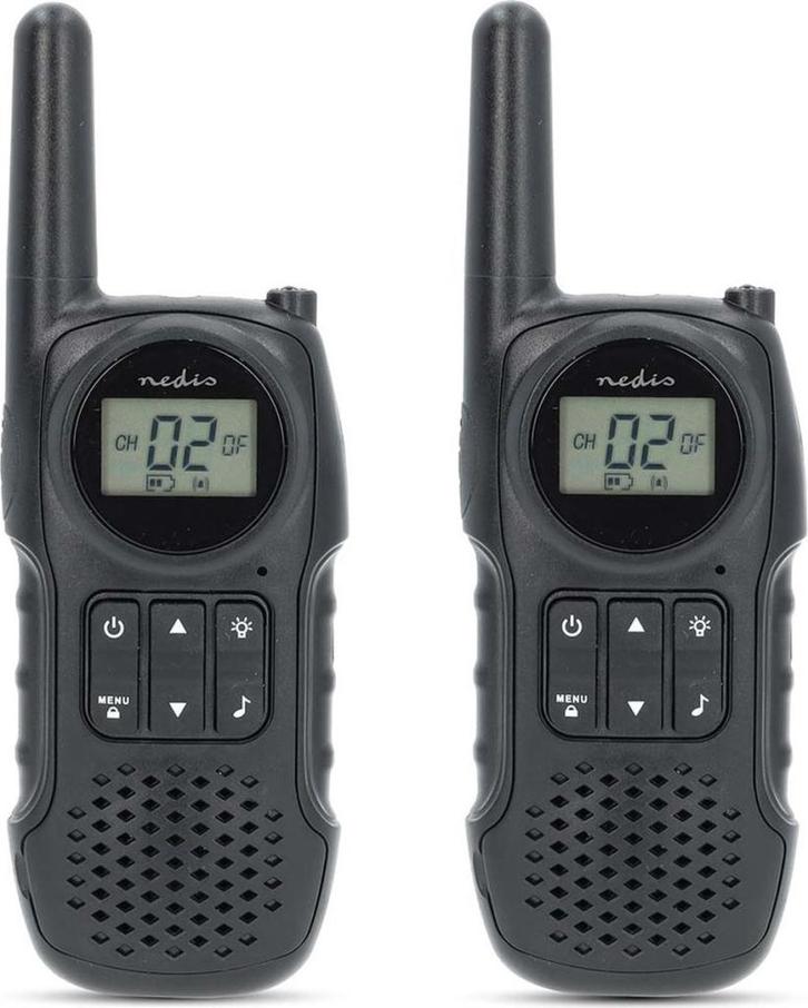 Nedis Walkie Talkie Set – 10 km – VOX/PTT – Zwart | Nieuw, Telecommunicatie, Portofoons en Walkie-talkies
