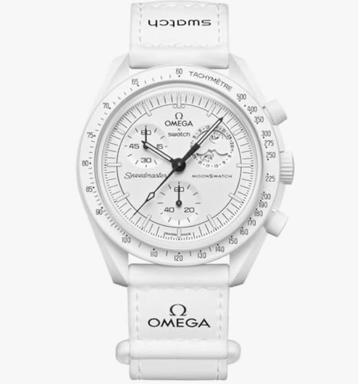 Omega Moonswatch noire, Envoi, Comme neuf, Blanc, Garçon ou Fille