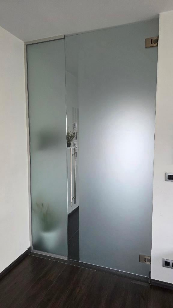 glazen deur met vast zijpaneel, Doe-het-zelf en Bouw, Deuren en Vliegenramen, Gebruikt, Binnendeur, 215 cm of meer, 100 tot 120 cm