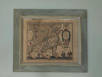 Oude afdruk Leo Belgicus in kader beschikbaar voor biedingen