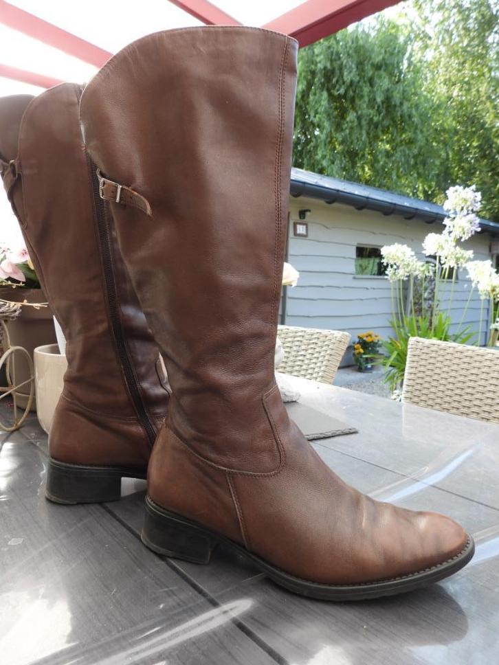 IL MASIERO laarzen-leder-mt 40, Kleding | Dames, Schoenen, Gedragen, Hoge laarzen, Bruin, Ophalen of Verzenden