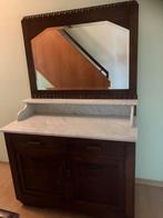 Prachtige antieke kast +spiegel met marmeren blad, Huis en Inrichting, Ophalen, Gebruikt