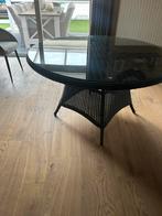 Ronde tafel met glas, Ophalen, Zo goed als nieuw, Glas