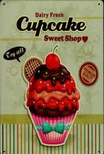 Retro Metalen Sierbord - Cupcake Sweet Shop, Ophalen of Verzenden, Nieuw