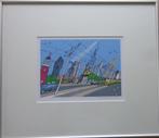 ROEL SMEETS / DE HAVEN / KLEURZEEFDRUK / 44x50cm / KADER SIG, Antiek en Kunst, Kunst | Litho's en Zeefdrukken, Ophalen of Verzenden