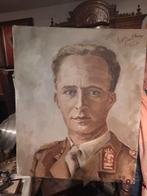 Schilderij Leopold II met achterzijde pamflet koningskwestie, Antiek en Kunst, Ophalen of Verzenden