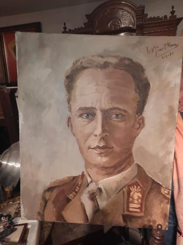 Schilderij Leopold II met achterzijde pamflet koningskwestie beschikbaar voor biedingen