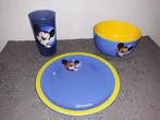 Disney glas, kom en bord, Verzamelen, Mickey Mouse, Gebruikt, Ophalen of Verzenden, Servies