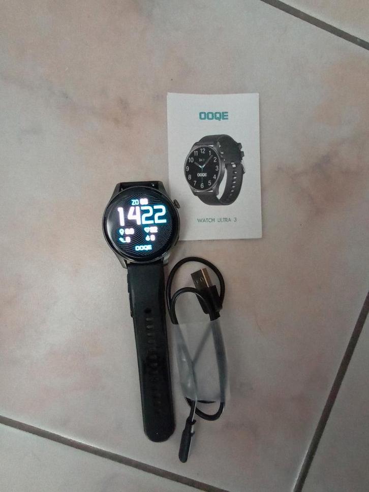 OOQE Watch Ultra 3 smartwatch, Handtassen en Accessoires, Smartwatches, Gebruikt, Android, Zwart, Ophalen of Verzenden
