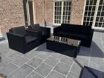 Borek loungeset zwart met all weather kussens, Tuin en Terras, Ophalen, Kunststof, Gebruikt, Bank
