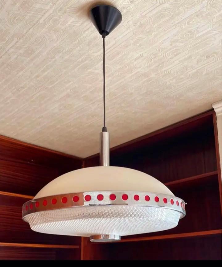 MASSIEVE VINTAGE UFO-1970 LAMP, Antiek en Kunst, Antiek | Verlichting, Ophalen of Verzenden