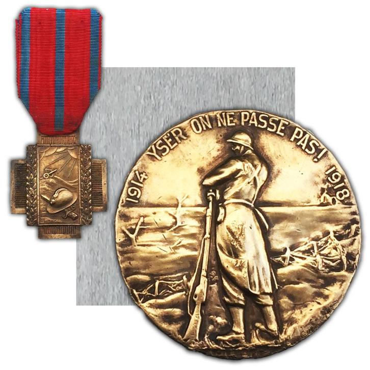 BELGISCH ABL: BRANDKAART: „DOOR BRUYCKER EDMOND” WW1 #2, Verzamelen, Militaria | Algemeen, Landmacht, Lintje, Medaille of Wings