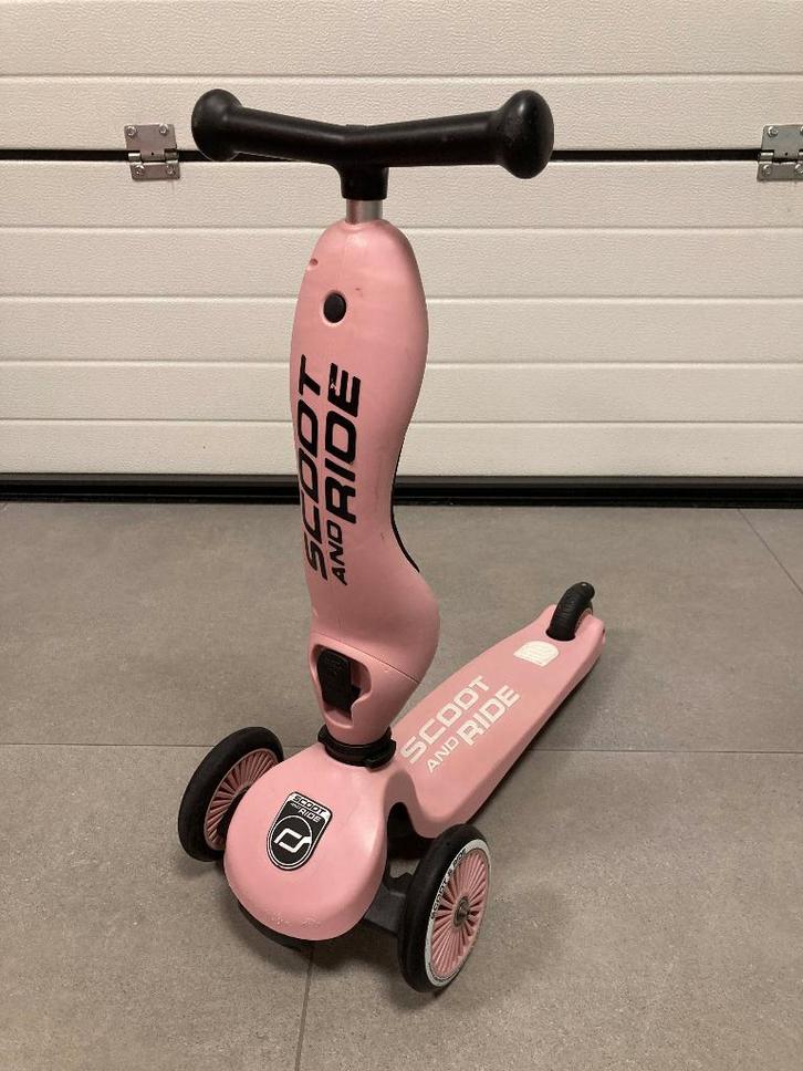 Scoot & Ride Highwaykick 1 roze - step / loopfietsje, Vélos & Vélomoteurs, Trottinettes, Comme neuf, Autres types, Enlèvement