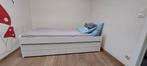 Bed met onderbed en opberger, wit, 90x200, Ophalen, Gebruikt