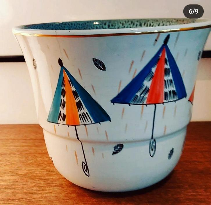 Vintage bloempot, Tuin en Terras, Bloempotten, Aardewerk, Ophalen of Verzenden