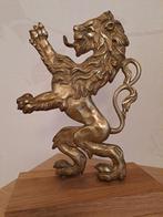 Leeuw, ongebreideld, heraldiek, brons, België, eind 19e eeuw, Ophalen of Verzenden, Brons