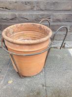 1x rood bruine vorstbestendige terracotta bloempot H 20 cm, Ophalen of Verzenden, Terracotta, Binnen