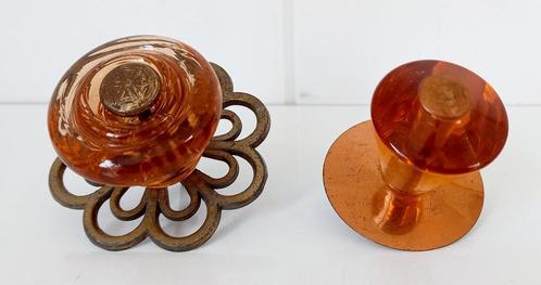 ANTIEK origineel DEUR / KAST KNOP. Glas amber.PRIJS PER STUK, Antiek en Kunst, Antiek | Overige Antiek, Ophalen